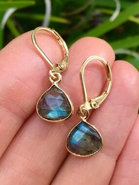 Natural Flashy Labradorite Sundance Charm Earrings